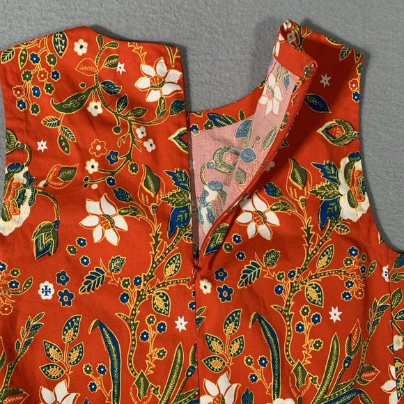 Tory Burch Dayton Samba Batik FlowerCotton Sleeveless Top Size 4 - Picture 8 of 10
